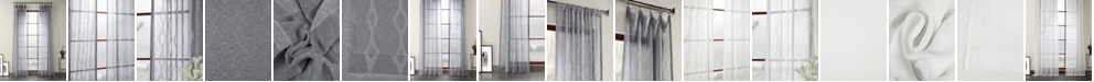Exclusive Fabrics & Furnishings Exclusive Fabrics Furnishings Patterned Linen Sheer Curtain 108" x 50" Curtain Panel